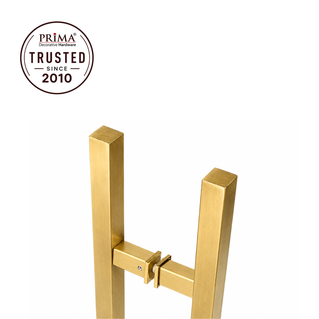 24" Back-to-Back Entry Door Pull Handle | Square H Type Ladder Style | 304 Stainless Steel Front Door Push Pull Handle | for Residential & Commercial use - PVD Gold