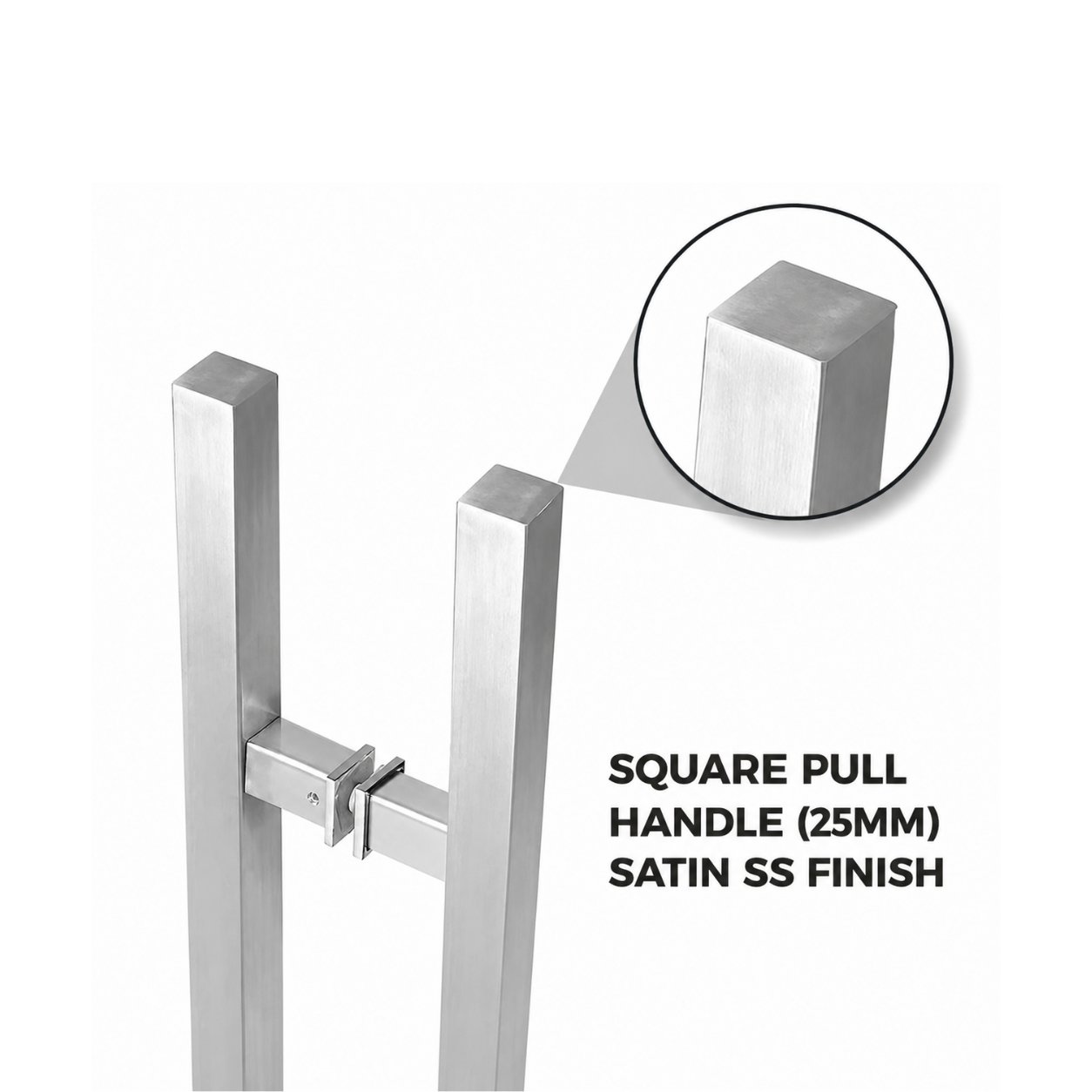 36" Back-to-Back Entry Door Pull Handle | Square H Type Ladder Style | 304 Stainless Steel Front Door Push Pull Handle | for Residential & Commercial use