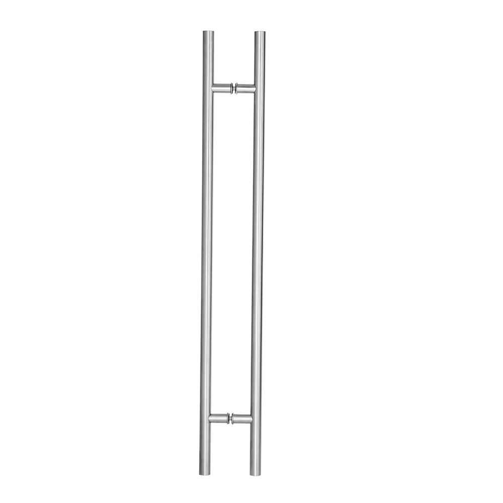 Poignée de porte d'entrée dos à dos de 61 cm (24 po) – Modèle rond en « H », style échelle moderne | Acier inoxydable 304 de qualité supérieure | Finition brossée satinée