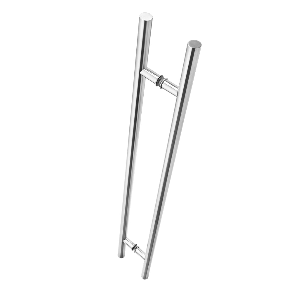 36" Back-to-Back Entry Door Pull / Push Handle - Round ‘H’ Type, Ladder Style Modern Design | Premium 304 Stainless Steel | Satin Brushed Finish