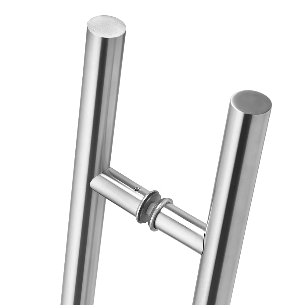 36" Back-to-Back Entry Door Pull / Push Handle - Round ‘H’ Type, Ladder Style Modern Design | Premium 304 Stainless Steel | Satin Brushed Finish