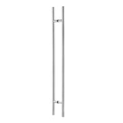 60" Back-to-Back Entry Door Pull / Push Handle - Round ‘H’ Type, Ladder Style Modern Design | Premium 304 Stainless Steel | Satin Brushed Finish
