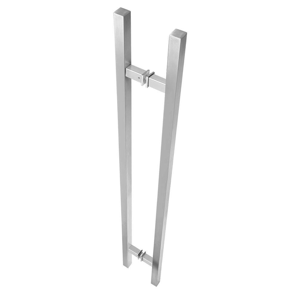 36" Back-to-Back Entry Door Pull / Push Handle - Square ‘H’ Type, Ladder Style Modern Design | Premium 304 Stainless Steel | Satin Brushed Finish