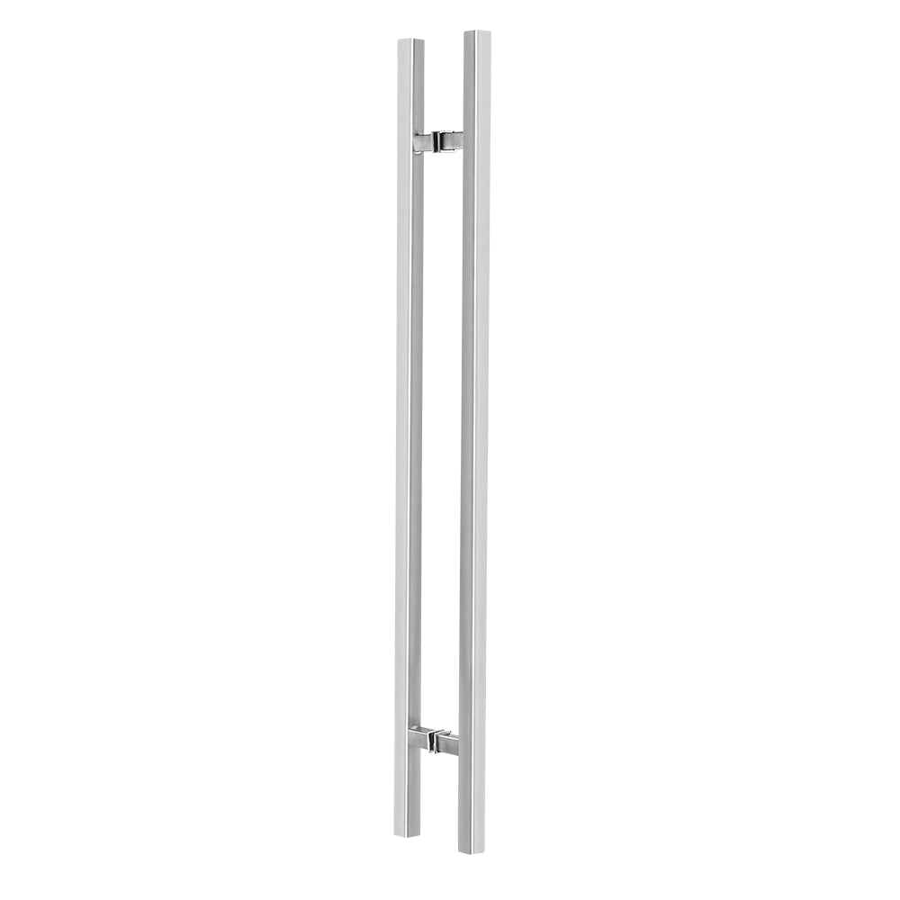 72" Back-to-Back Entry Door Pull / Push Handle - Square ‘H’ Type, Ladder Style Modern Design | Premium 304 Stainless Steel | Satin Brushed Finish