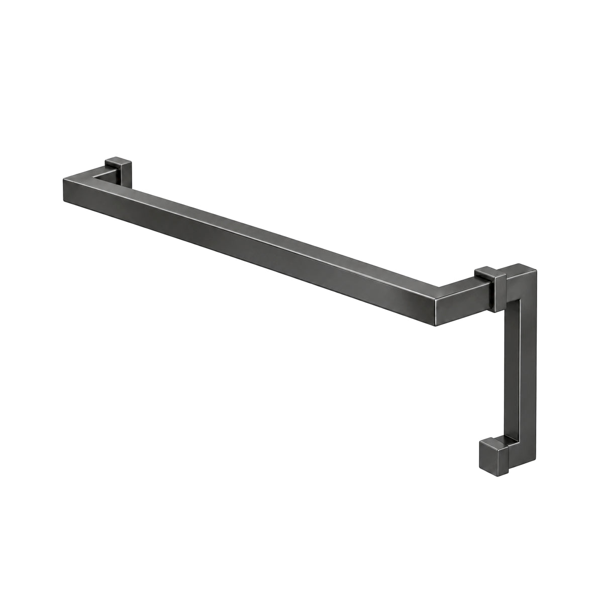 24″ Square Shower Door Handle & Towel Bar Combo | Back-to-Back Stainless Steel Glass Door Pull
