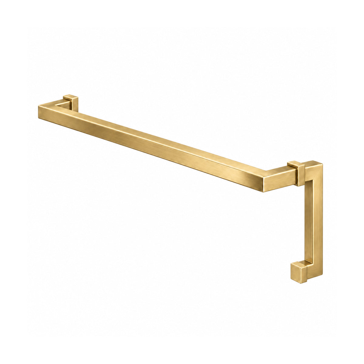 24″ Square Shower Door Handle & Towel Bar Combo | Back-to-Back Stainless Steel Glass Door Pull