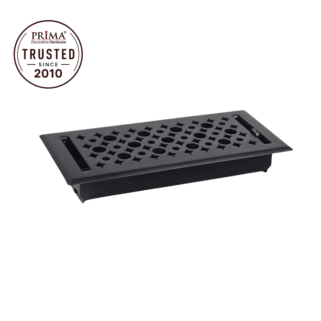 Black floor register trust badge
