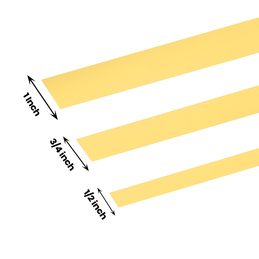 Stainless Steel 304 Flat Trim Strip with Self-Adhesive Backing – 1/2" Wide x 96" Long – Brushed Satin Nickel, Brushed Gold & Matte Black – Flat Strip with Rectangular Edges on both ends