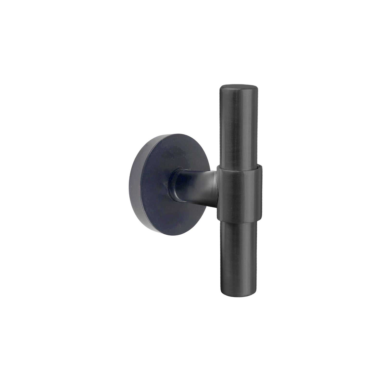 T- Bar Style door Handle/Knob - Plain design in Barrel on Round Rosette