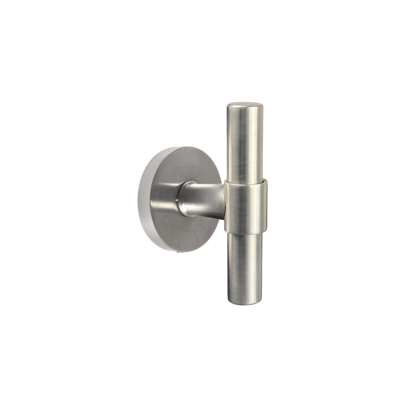 T- Bar Style door Handle/Knob - Plain design in Barrel on Round Rosette