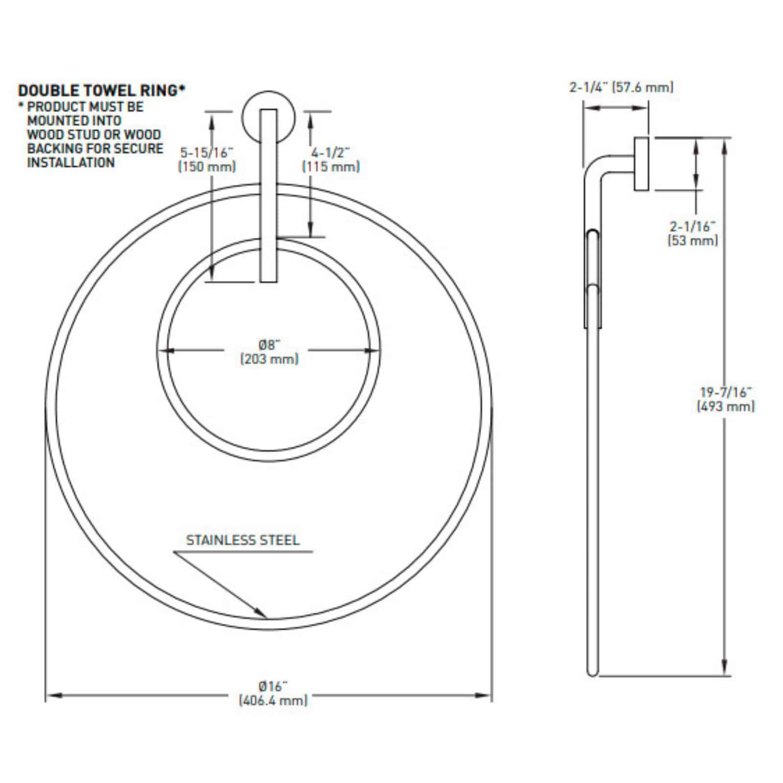 taymor bitter suite double towel ring