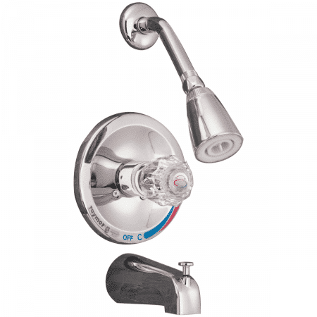 Taymor Sunglow Single Acrylic Handle Pressure Balance Tub & Shower Faucet Polished Chrome