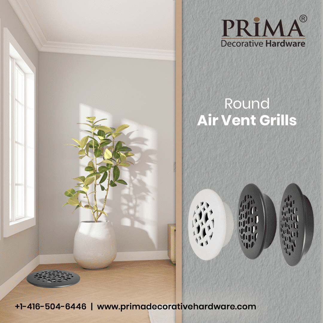Round Air Vent Duct Grille 4" Top Faceplate Size 5.5″ HVAC Decorative Duct Cover Cast Aluminum Powder Coated Re-Paintable for Walls, Ceilings, And Floors Without Damper – Tudor Mushroom Design (VR 100)