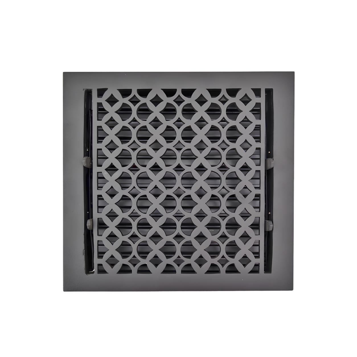 Cast Iron Floor Register 10" x 10” with Damper, Tudor Mushroom Design Vent Cover VR100
