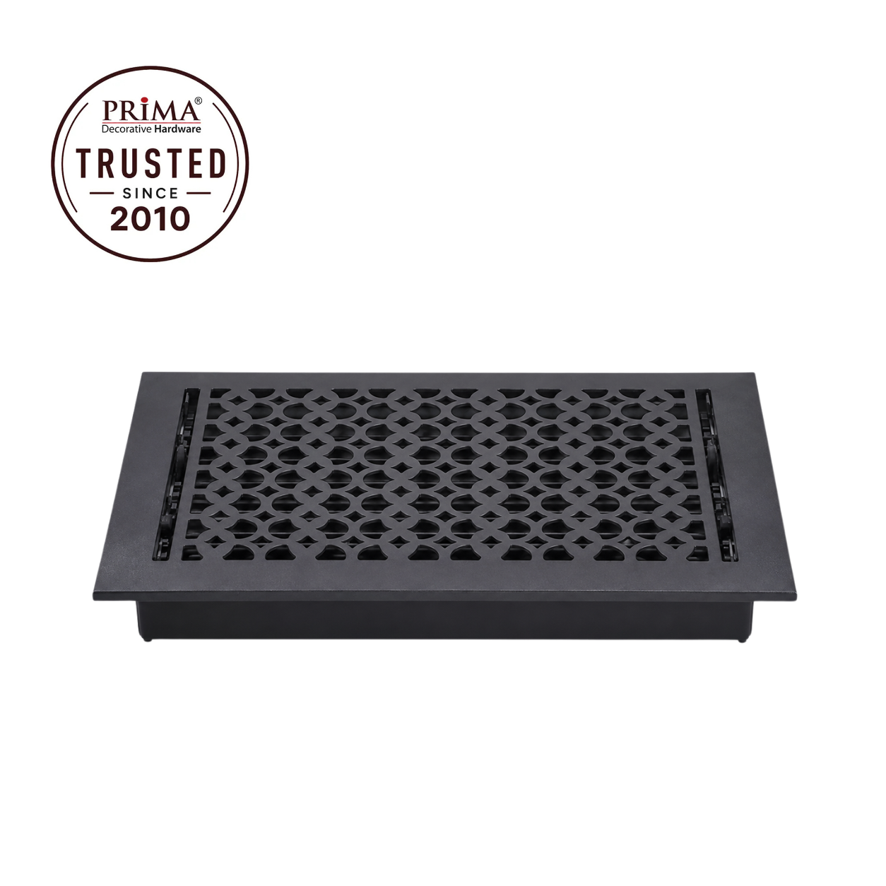 Cast Iron Floor Register 10" x 14” with Damper, Tudor Mushroom Design Vent Cover VR100