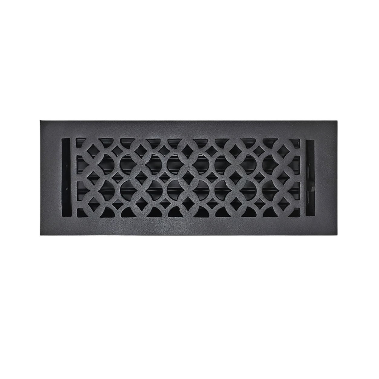 Black floor register with white background
