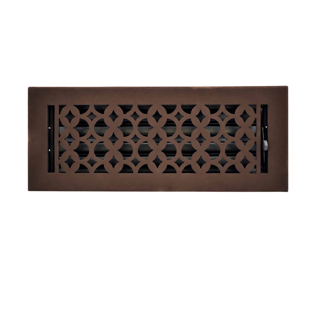 Brown color of floor register in a white background
