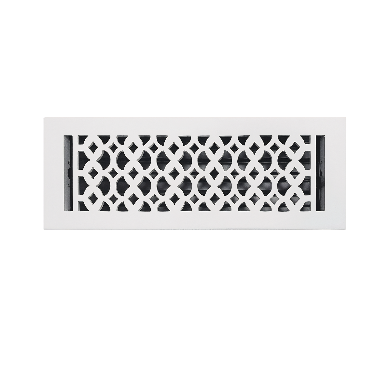 Cast Iron Floor Register 4" x 14” with Damper, Tudor Mushroom Design Vent Cover VR100