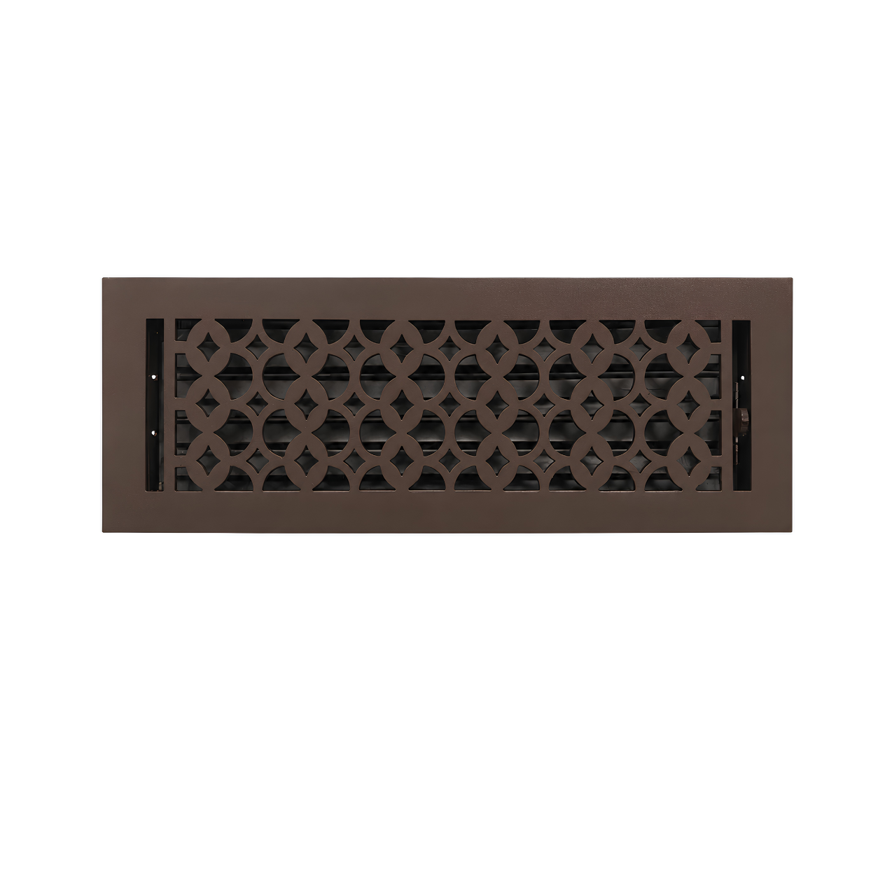 Cast Iron Floor Register 4" x 14” with Damper, Tudor Mushroom Design Vent Cover VR100