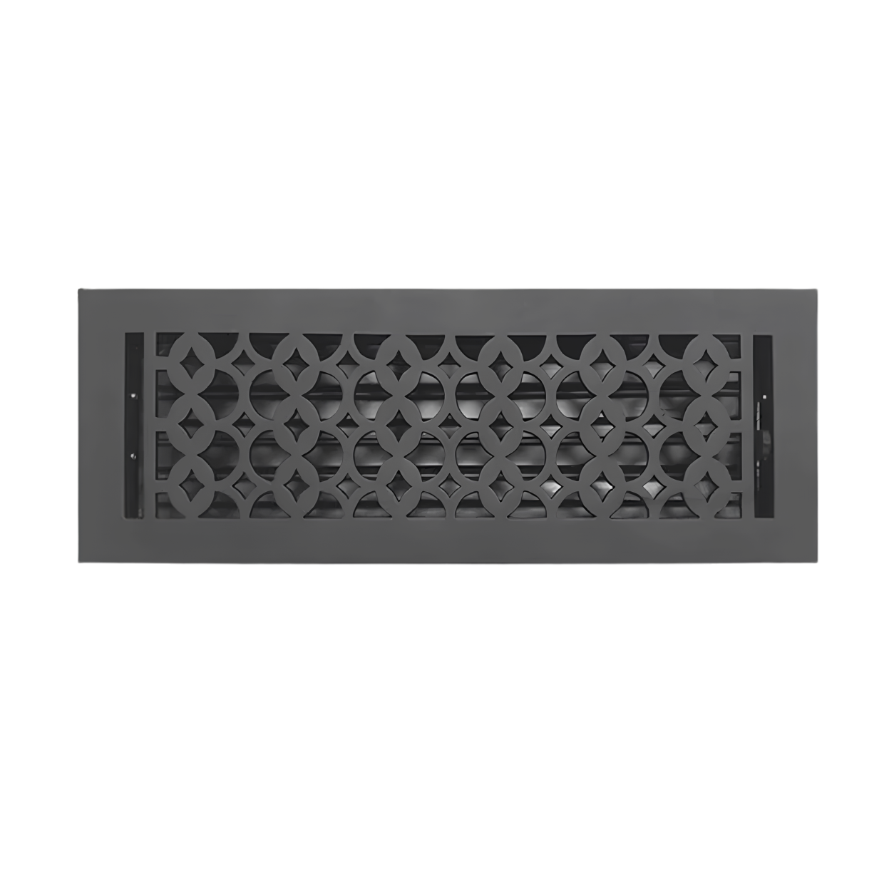 Cast Iron Floor Register 4" x 14” with Damper, Tudor Mushroom Design Vent Cover VR100