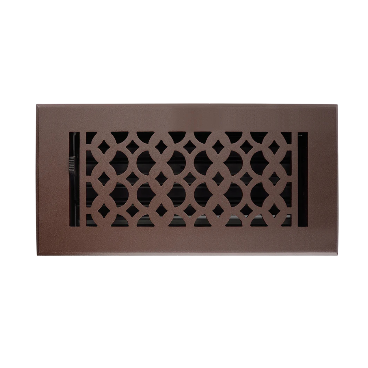 Cast Iron Floor Register 4" x 10” with Damper, Tudor Mushroom Design Vent Cover VR100