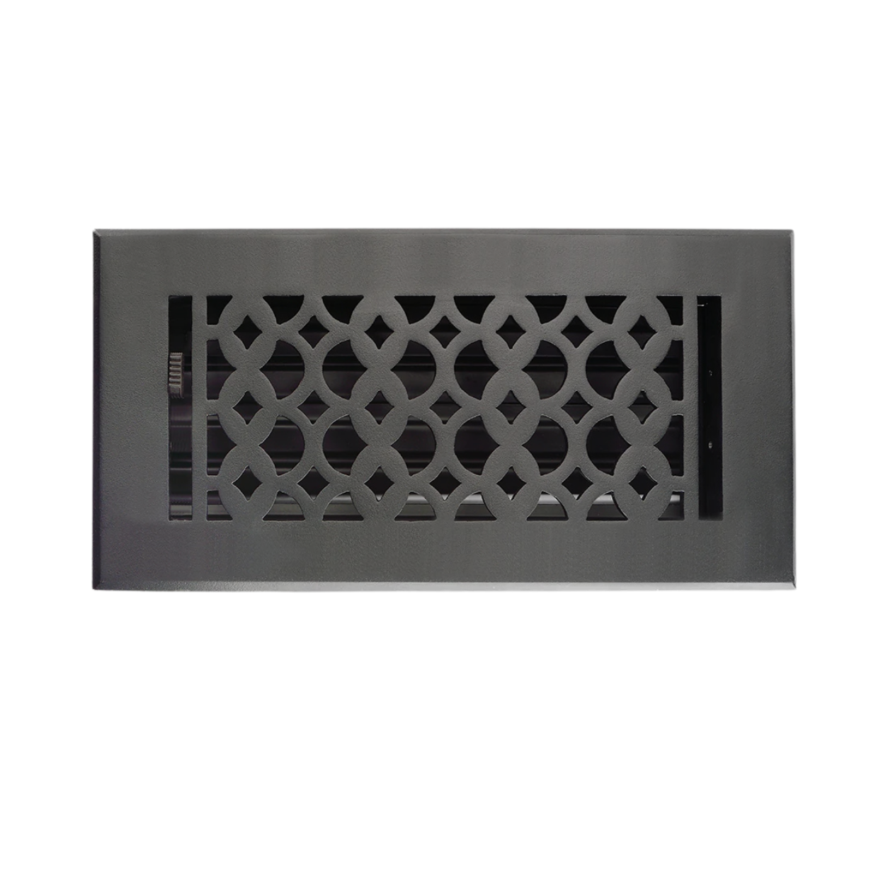 Cast Iron Floor Register 4" x 10” with Damper, Tudor Mushroom Design Vent Cover VR100
