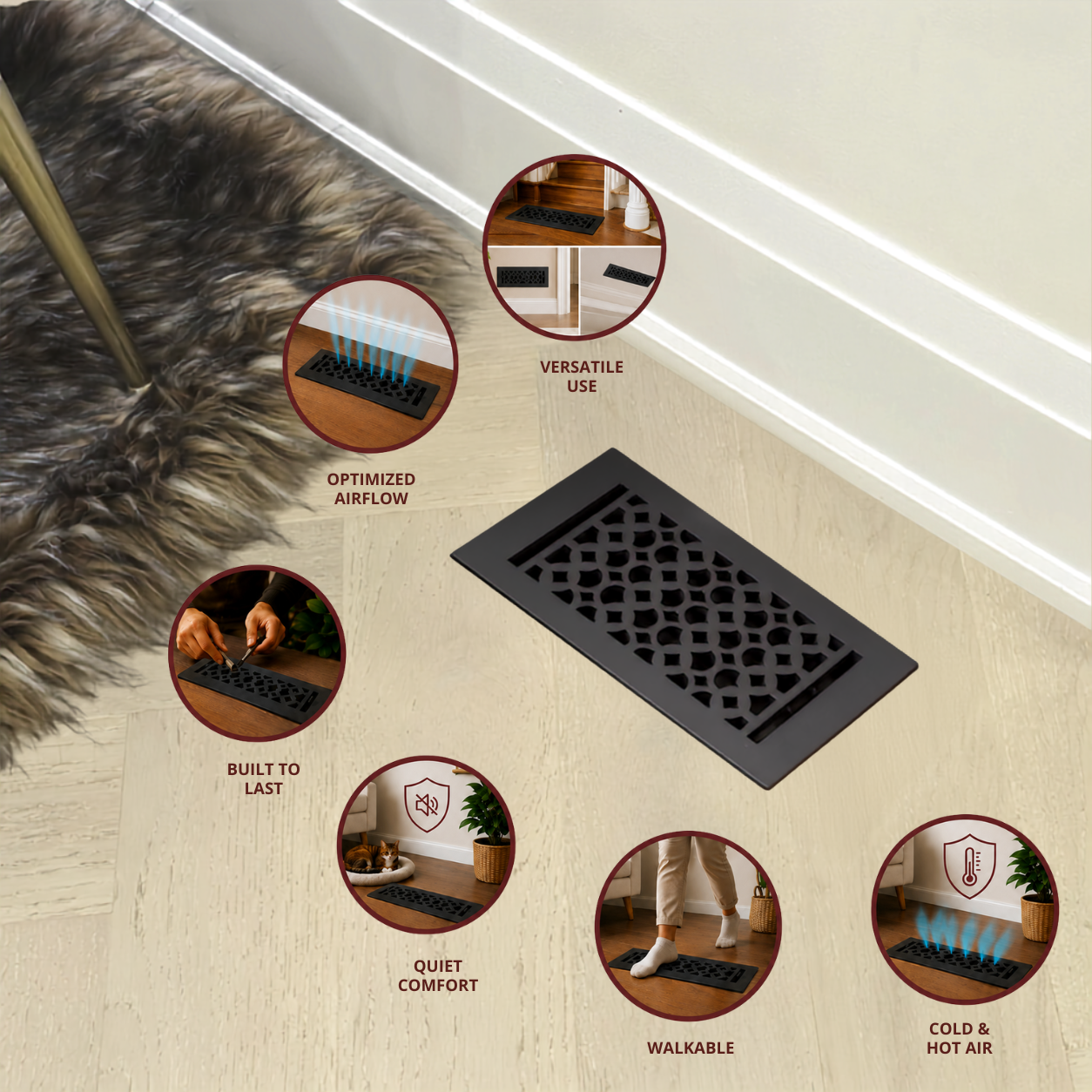 Different uses of floor register in a home
