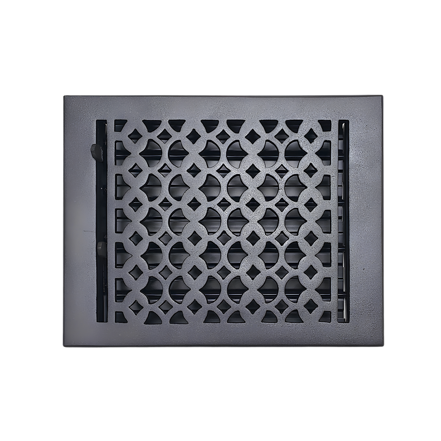 Floor register color black in a white background
