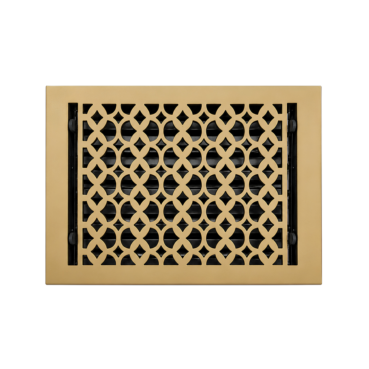 Floor register color brushed gold in a white background

