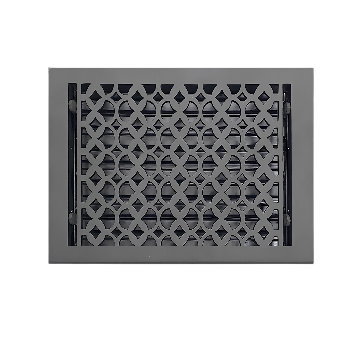 Cast Iron Floor Register 8" x 12” with Damper, Tudor Mushroom Design Vent Cover VR100