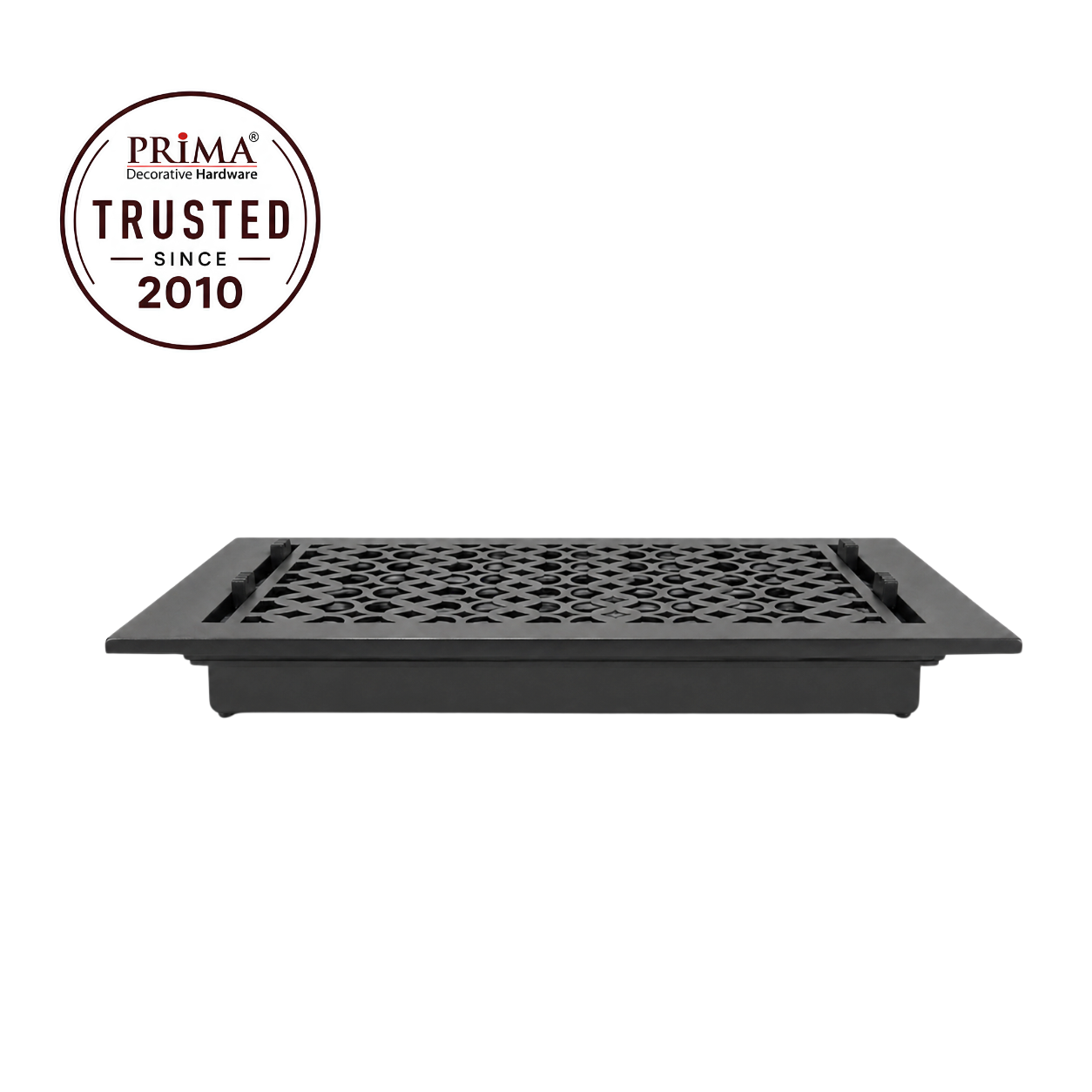 Cast Iron Floor Register 8" x 14” with Damper, Tudor Mushroom Design Vent Cover VR100