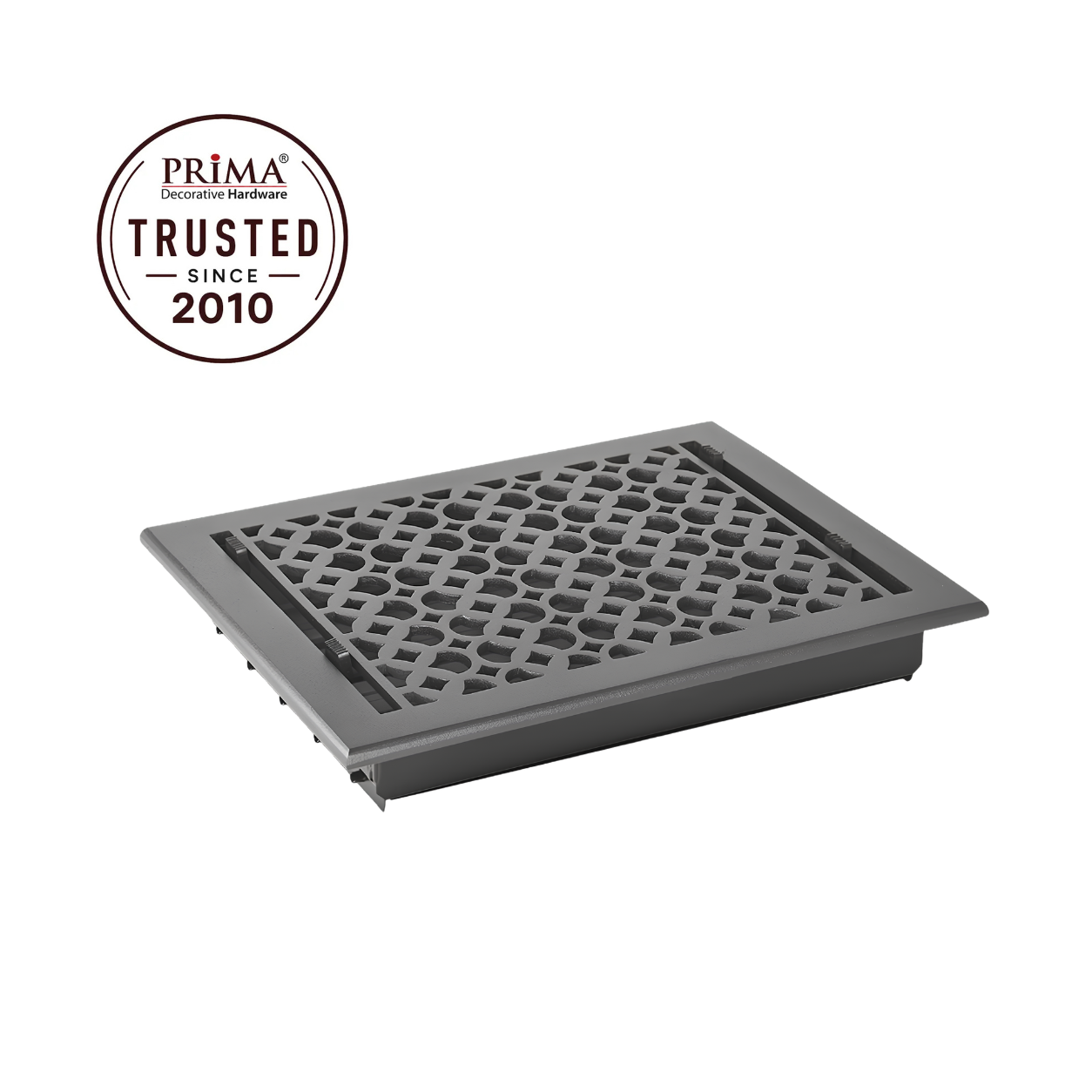 9" x 12" Floor Register Cast Aluminum with Damper, Tudor Mushroom Design Vent Cover VR100