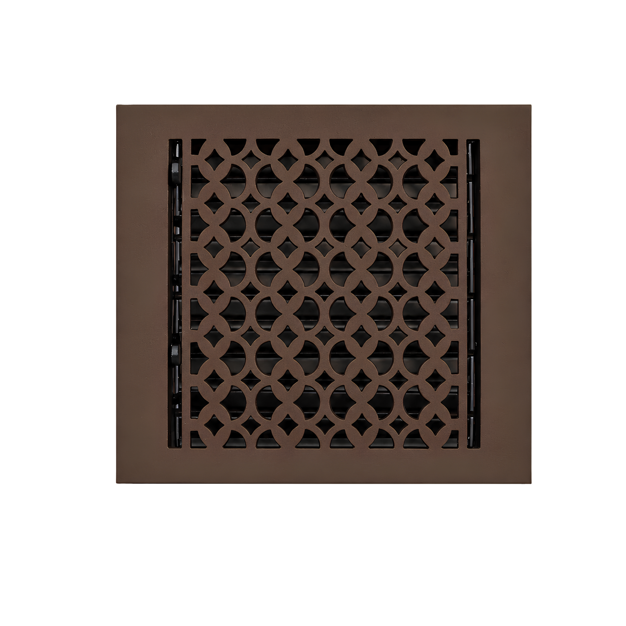 Cast Iron Floor Register 9" x 9” with Damper, Tudor Mushroom Design Vent Cover VR100