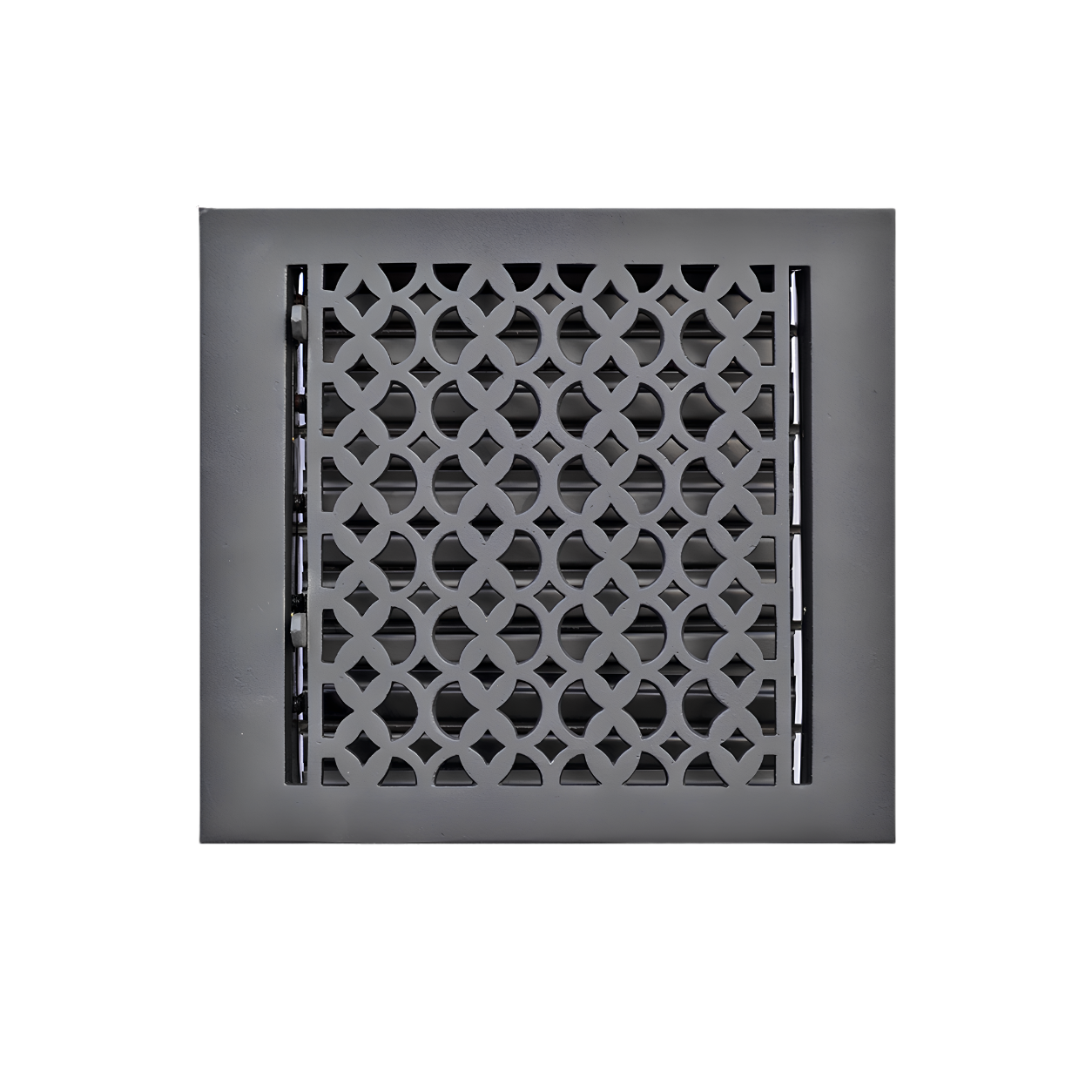Cast Iron Floor Register 9" x 9” with Damper, Tudor Mushroom Design Vent Cover VR100