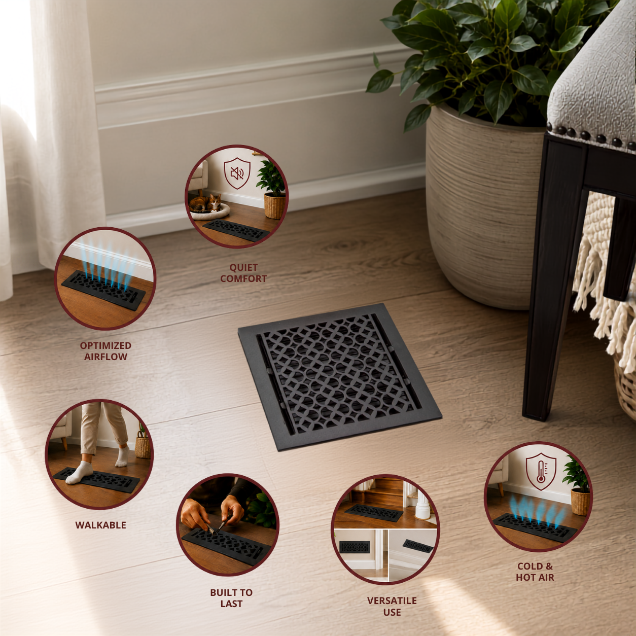 Different uses of floor register in a home