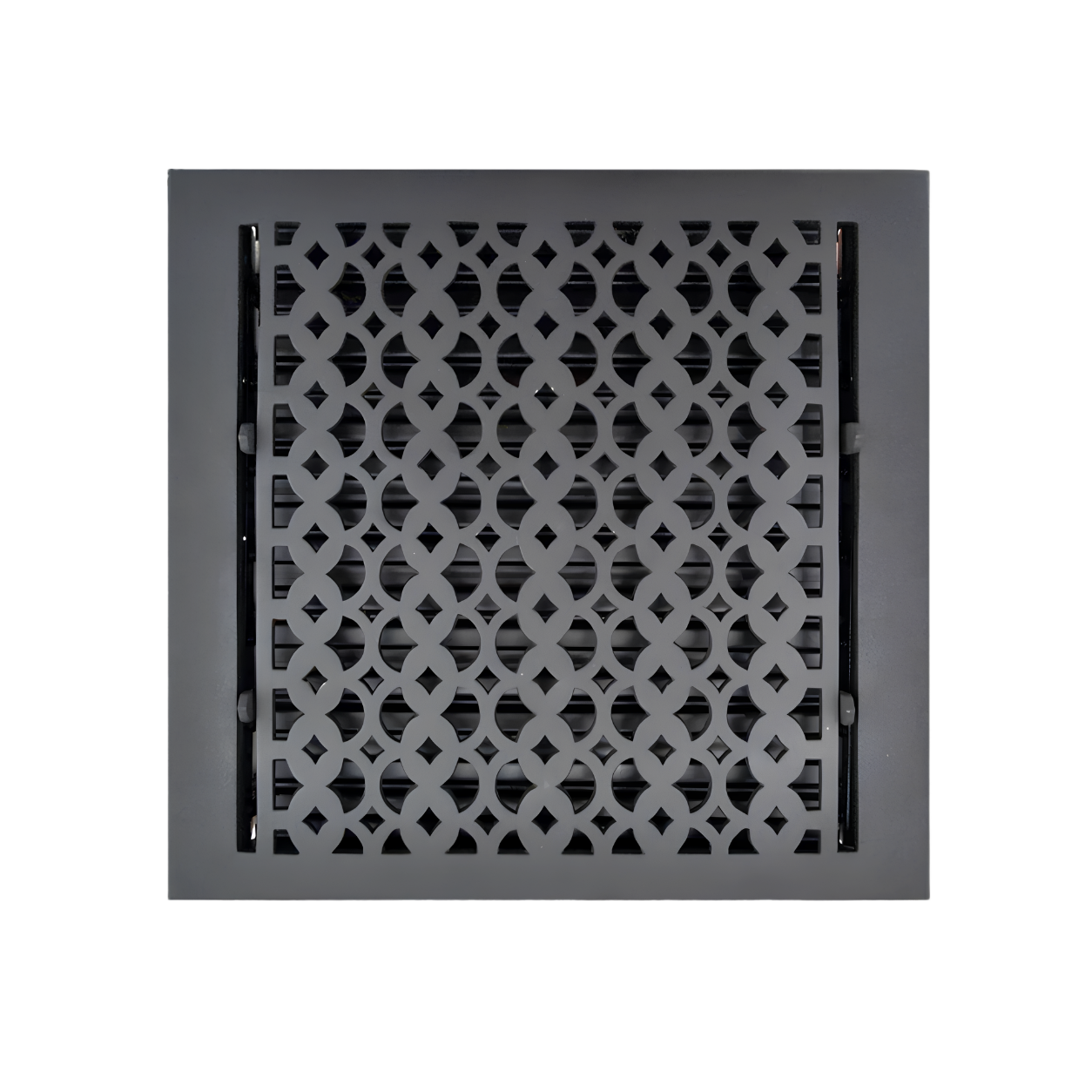 Cast Iron Floor Register 12" x 12” with Damper, Tudor Mushroom Design Vent Cover VR100