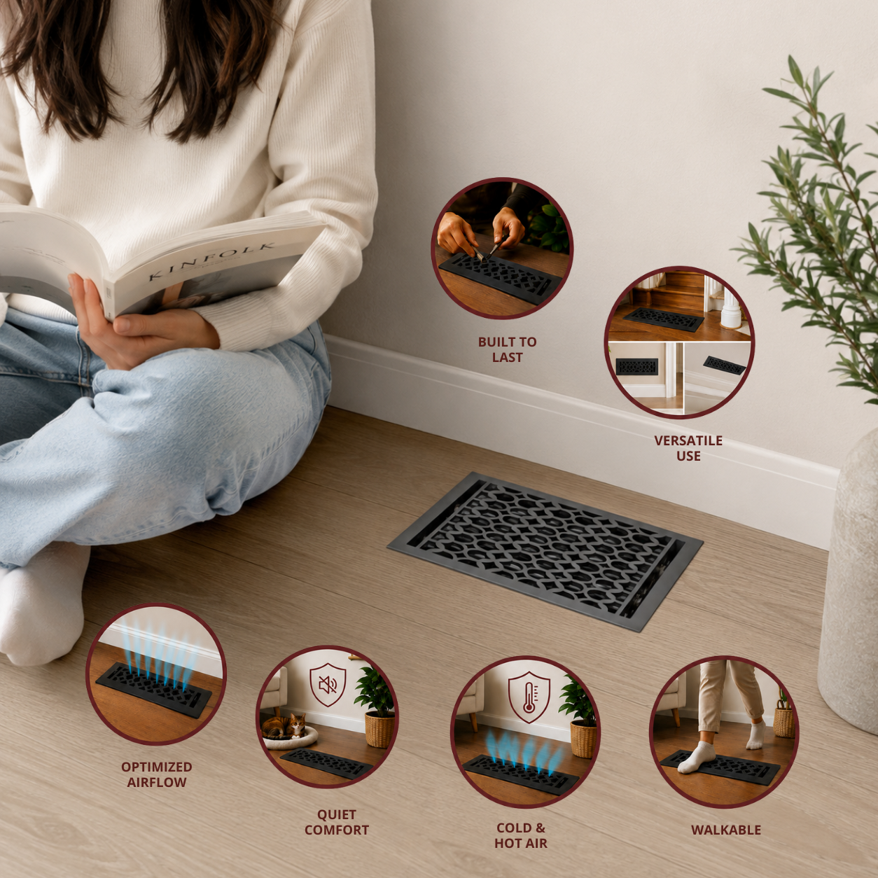 Different uses of floor register in a home
