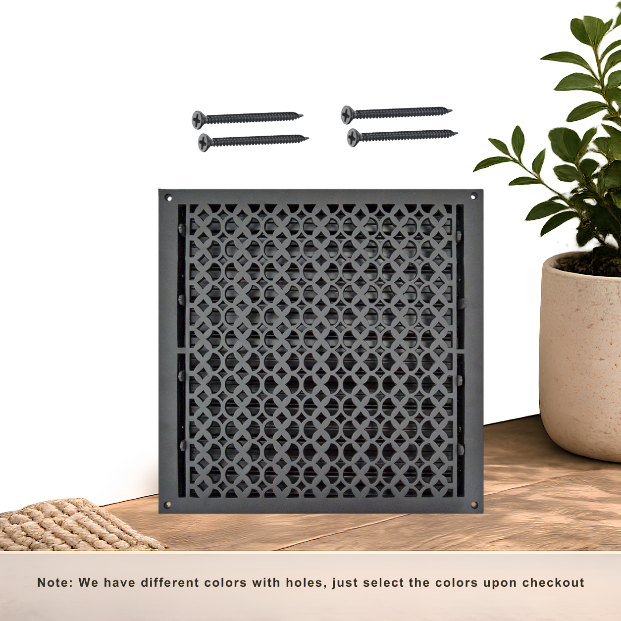 Cast Iron Floor Register 16" x 16” with Damper, Tudor Mushroom Design Vent Cover VR100