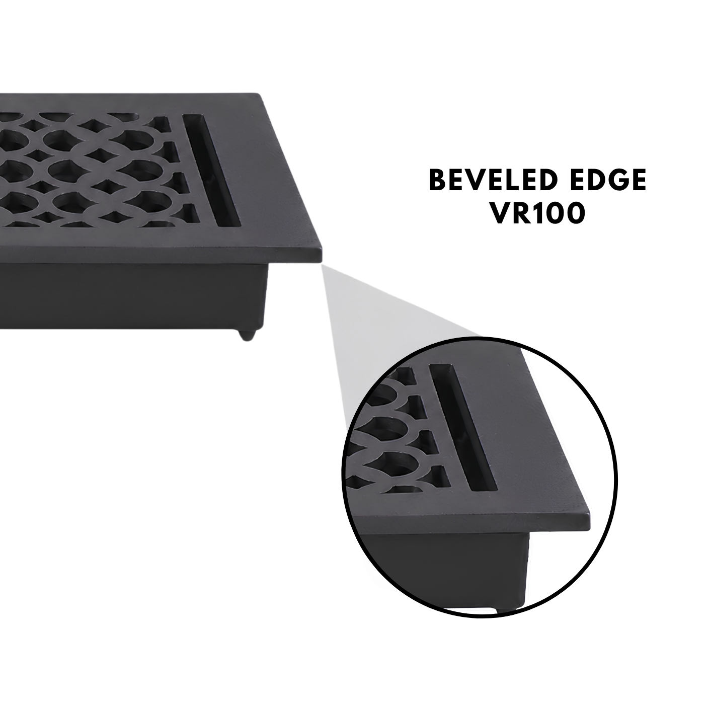 Cast Iron Floor Register 6" x 10” with Damper, Tudor Mushroom Design Vent Cover VR100