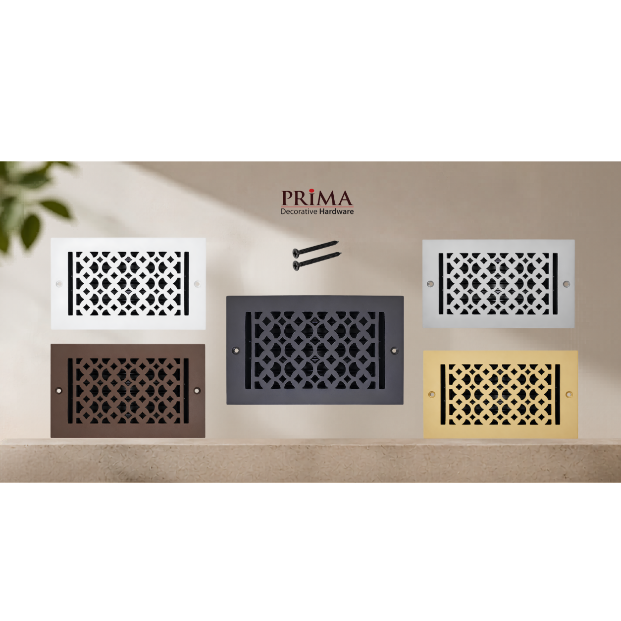 Combination of Floor Registers with holes and screws