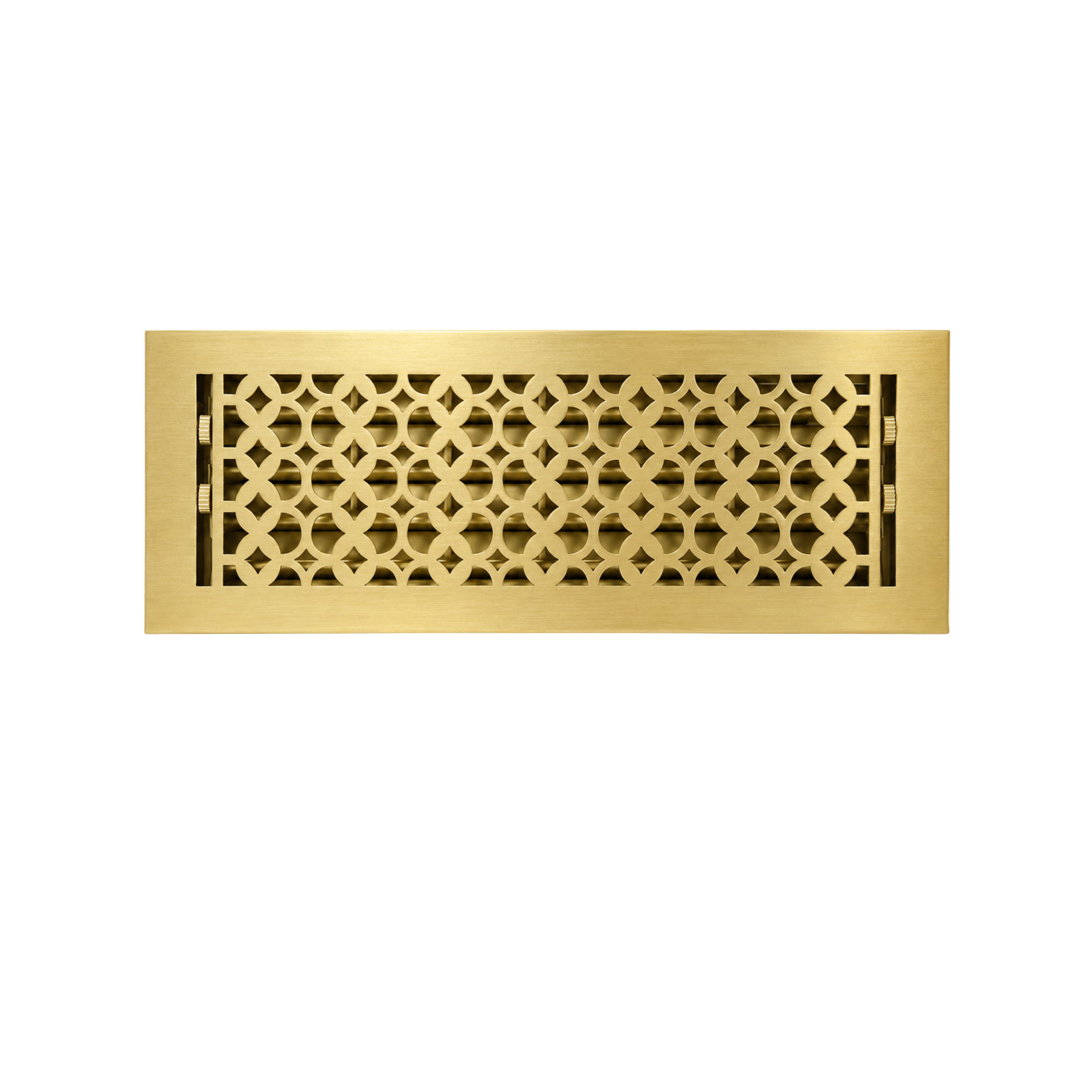 Floor Register 6x18 color brushed gold in a white background. 