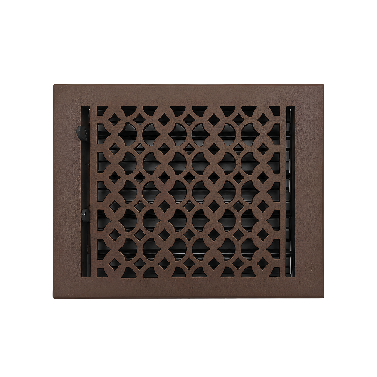 Brown color of floor register in a white background
