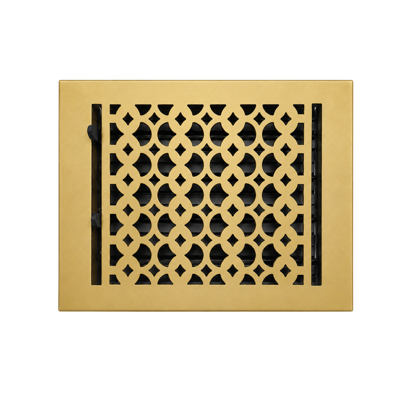 Floor register color brushed gold in a white background