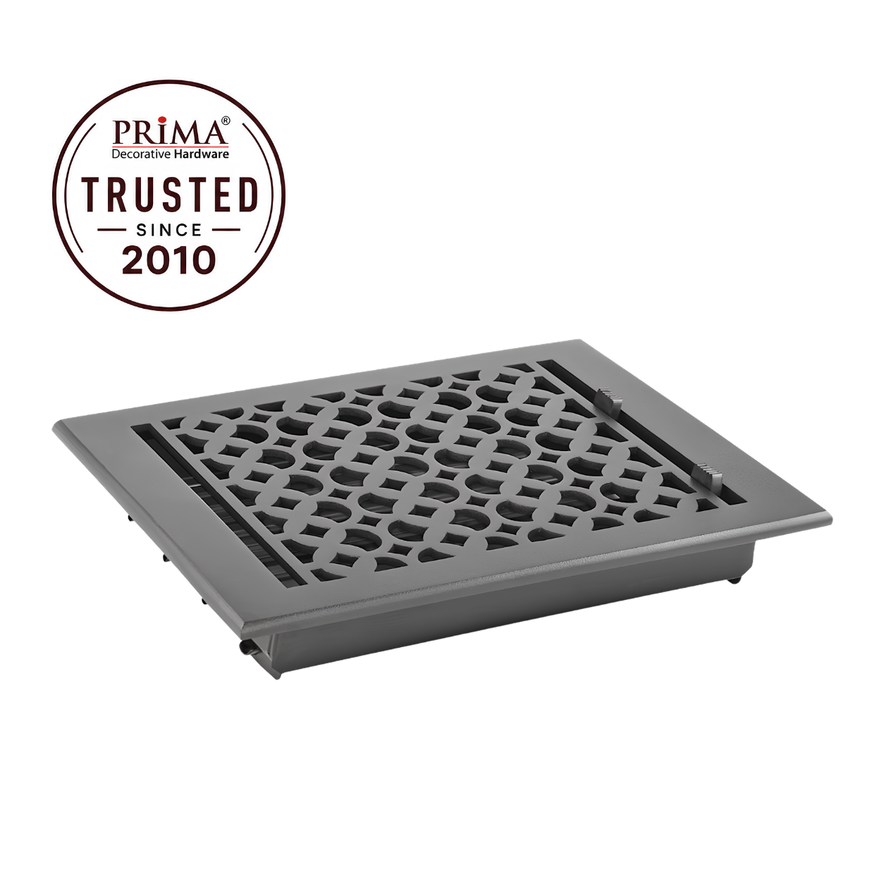 Black floor register trust badge