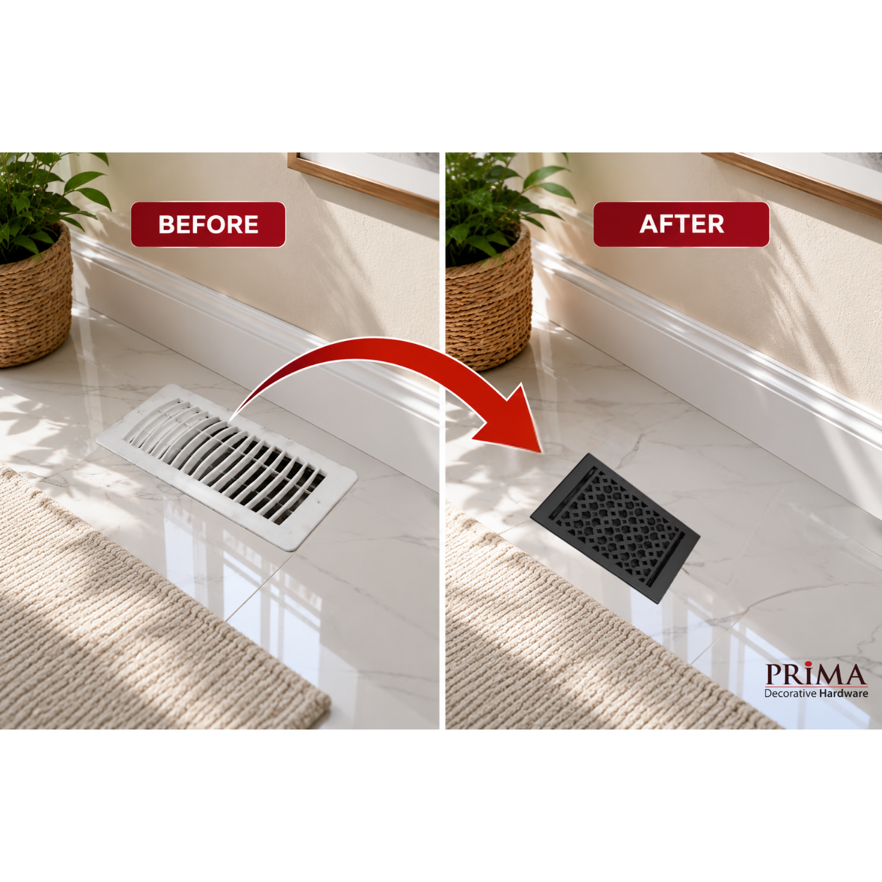 Before and After of Floor Register
