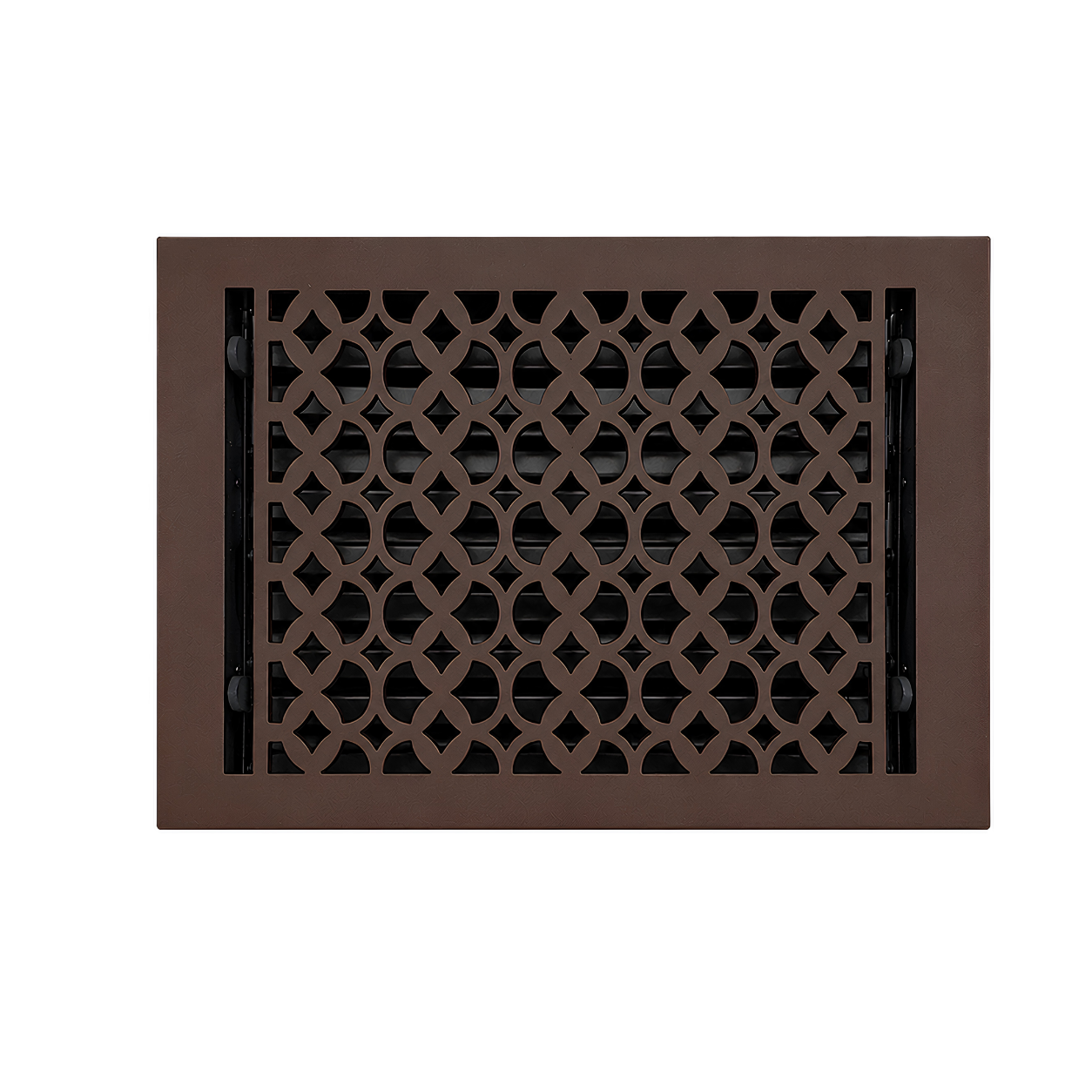 Cast Iron Floor Register 8" x 12” with Damper, Tudor Mushroom Design Vent Cover VR100