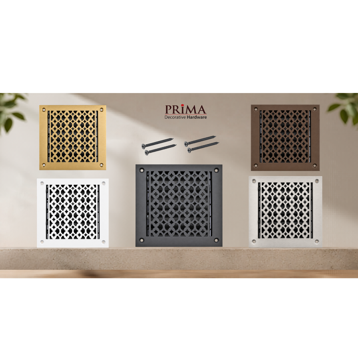Combination of all floor registers with holes and screws