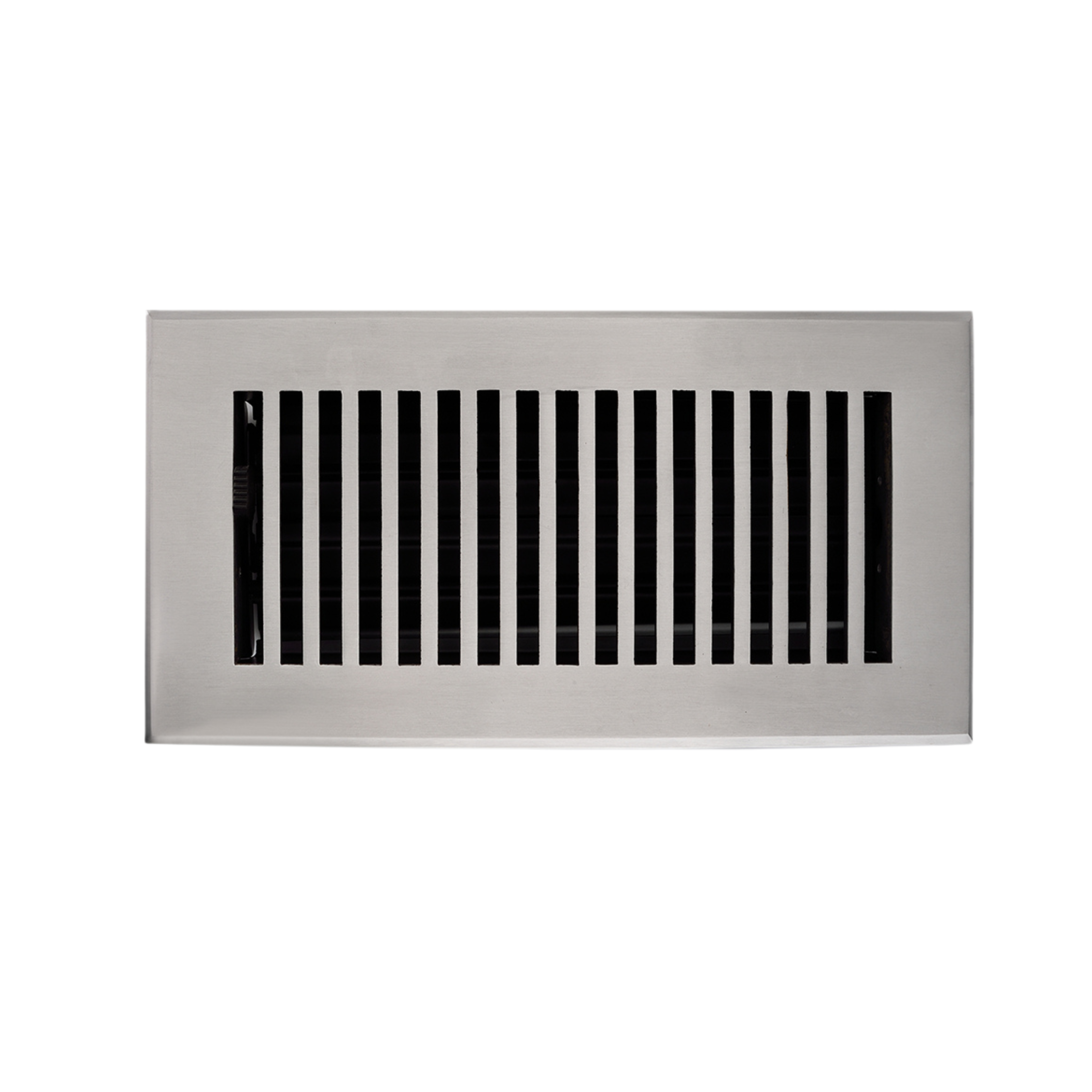 Rectangular metal air vent on a white background