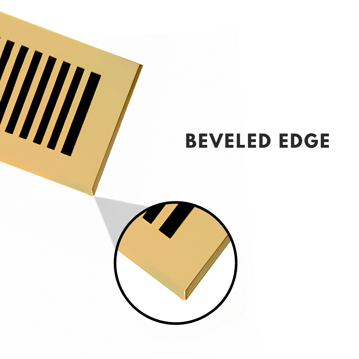 Ventilation grille with beveled edge feature on a white background