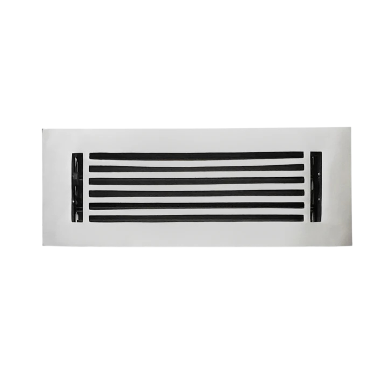 Rectangular metal air vent on a white background